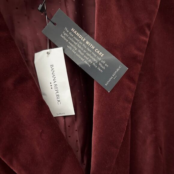 Banana Republic Plus Alyse Velvet Blazer Red Madder Size 16 - Picture 11 of 13